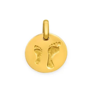Médaille accompagnement pieds or grand modèle