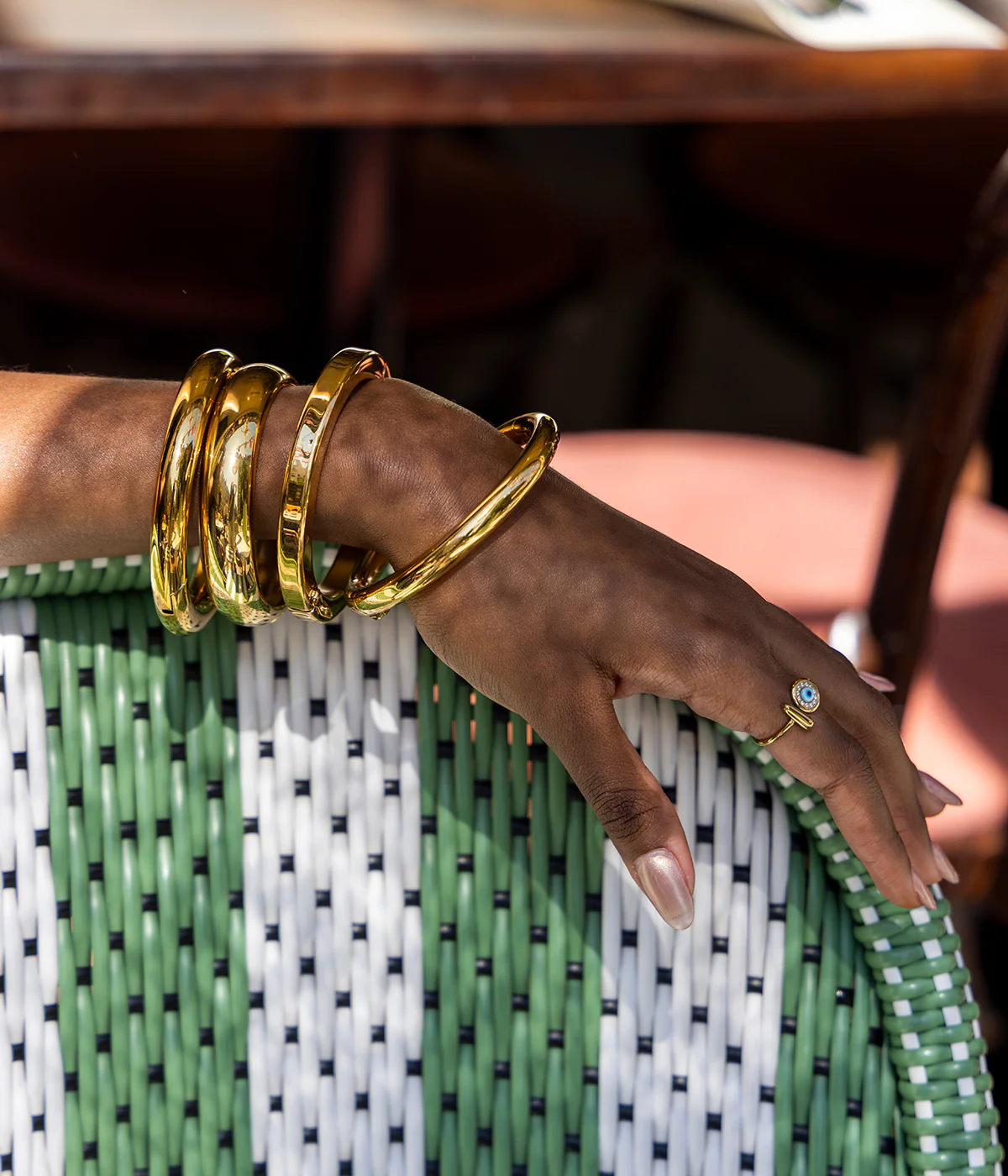 Bracelet Jonc Wafa (Acier doré) – Image 3