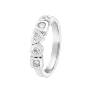 Alliance Alchimie small avec 5 diamants en or