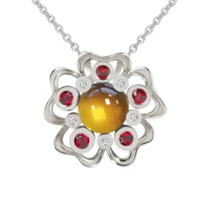 Pendentif Pensée Sauvage citrine XL