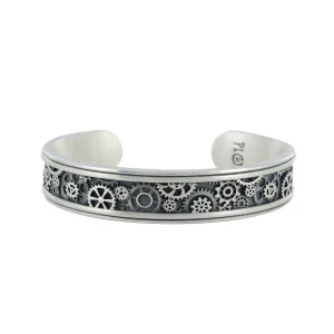 Bracelet Jonc Engrenages en Argent