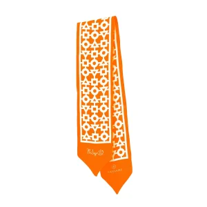 Bandeau alchimie orange en soie