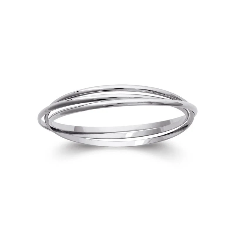 Bracelet trois joncs entrelacés en argent – Image 2