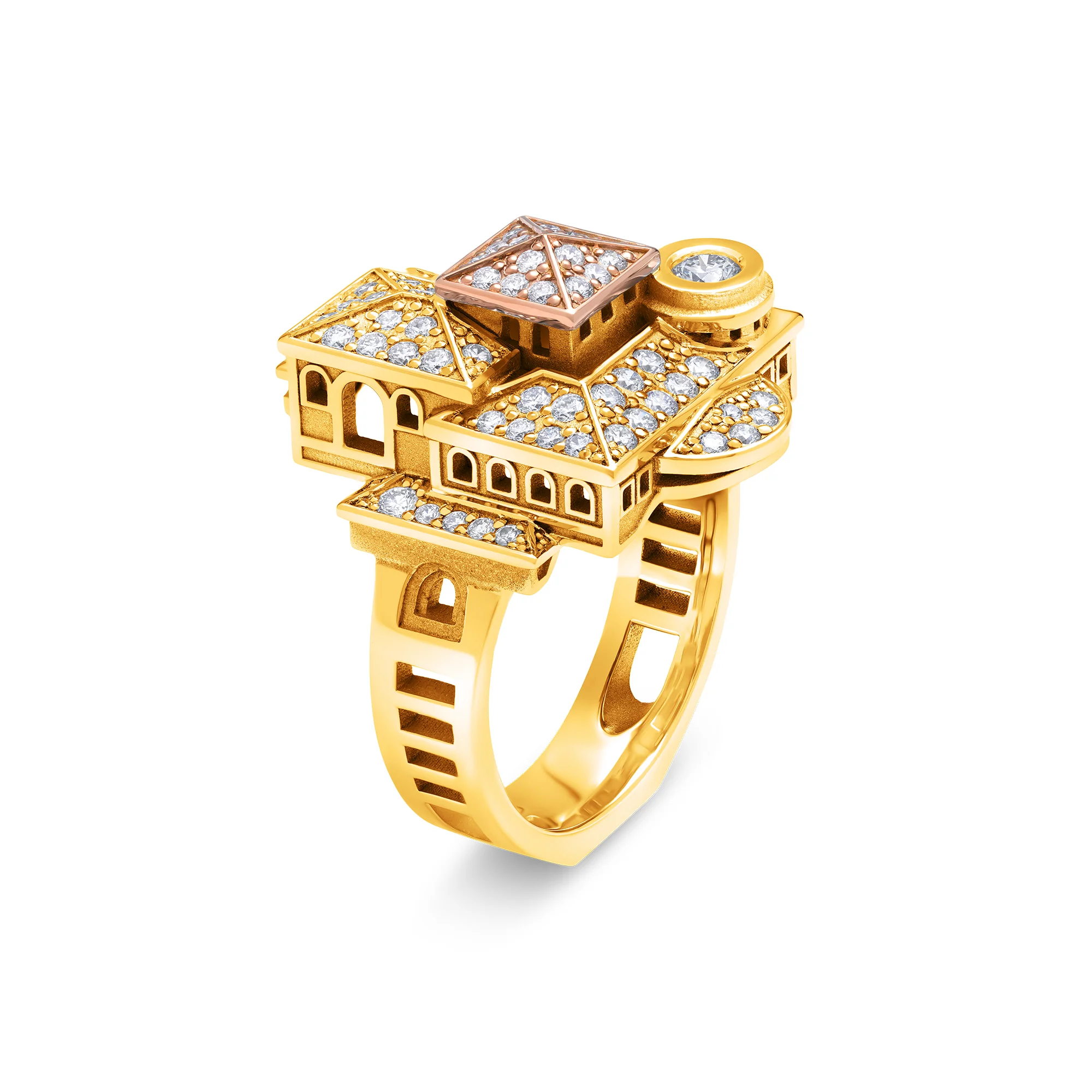 Bague Architecture monastère en or et diamants – Image 3