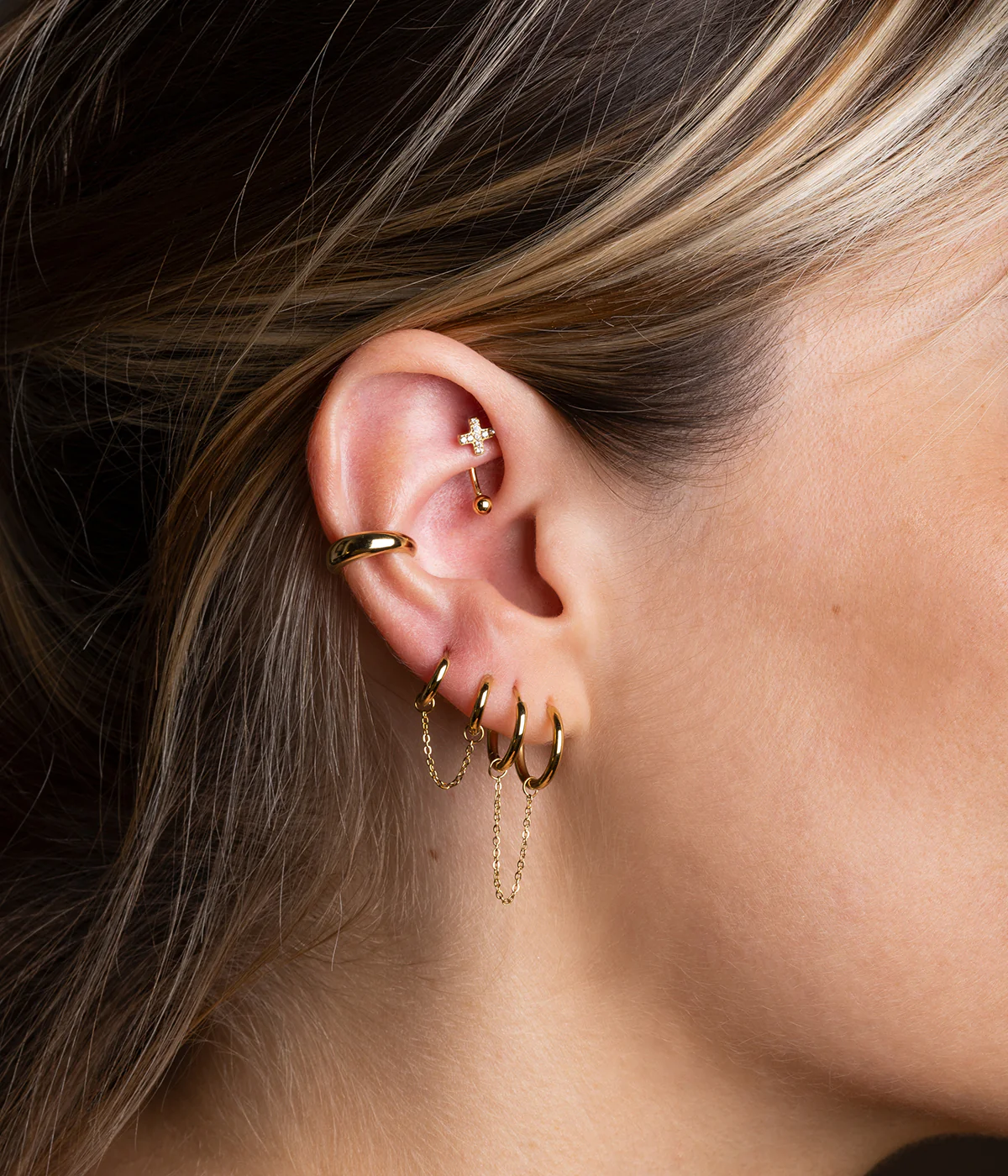 Earcuff Venise (Acier doré) – Image 2