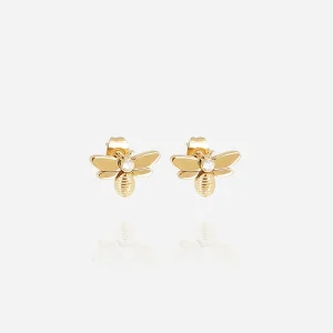 Boucles d'oreilles Abeja (Acier doré)