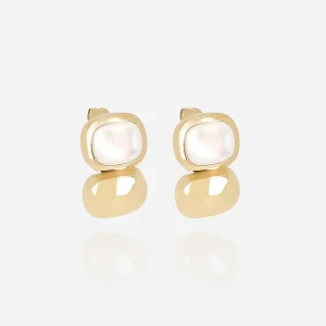 Boucles d'oreilles Aven (Acier doré)