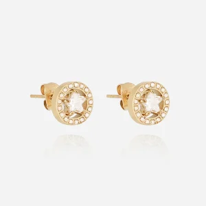 Boucles d'oreilles Alvéria (Acier doré)