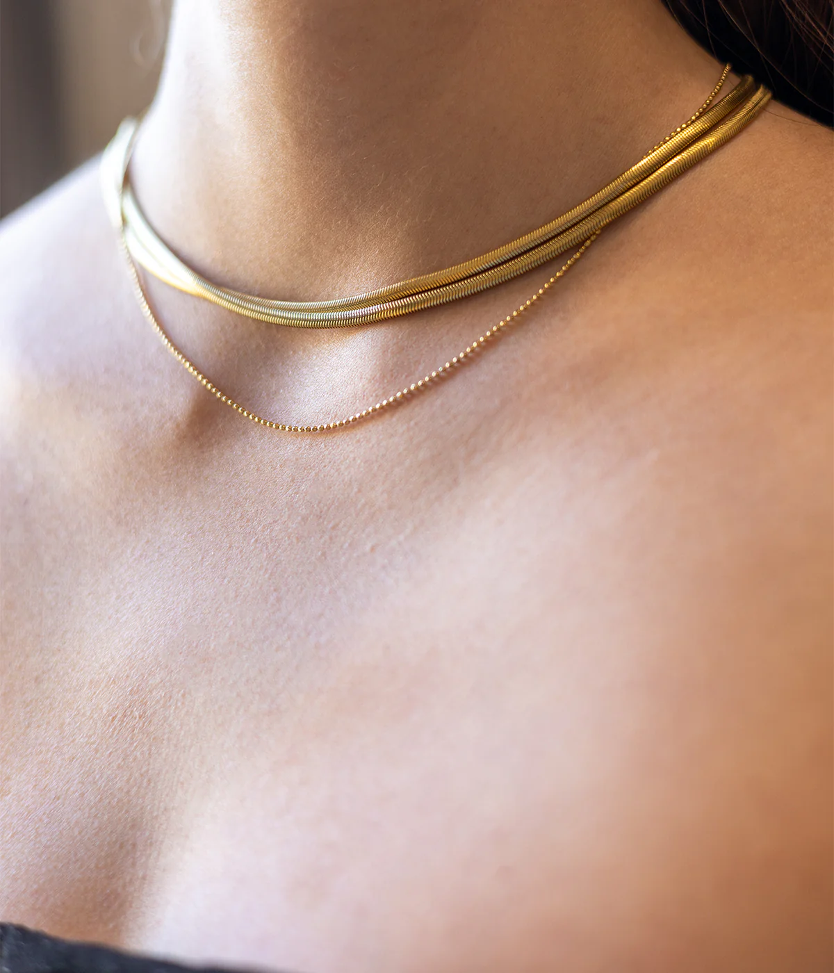 Collier Tressé (Acier doré) – Image 2