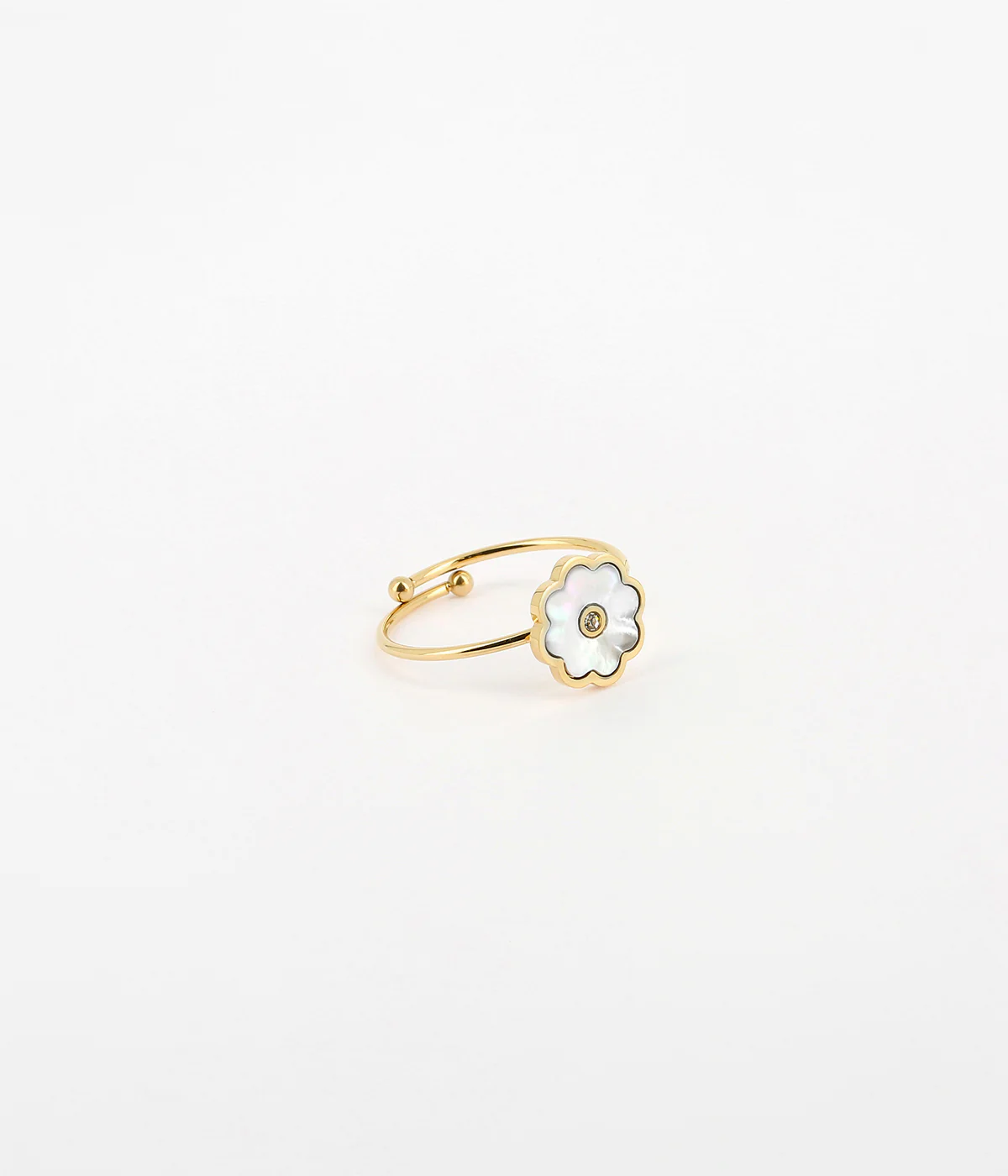 Bague Fleur (Acier doré)