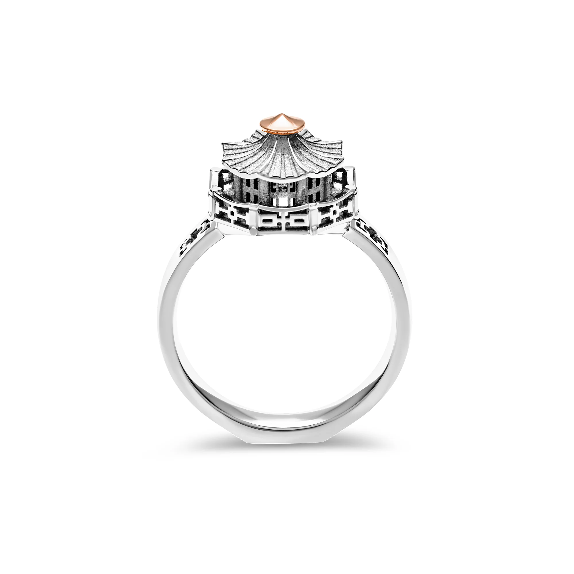 Bague architecture Pagode Chinoise Small en or – Image 2