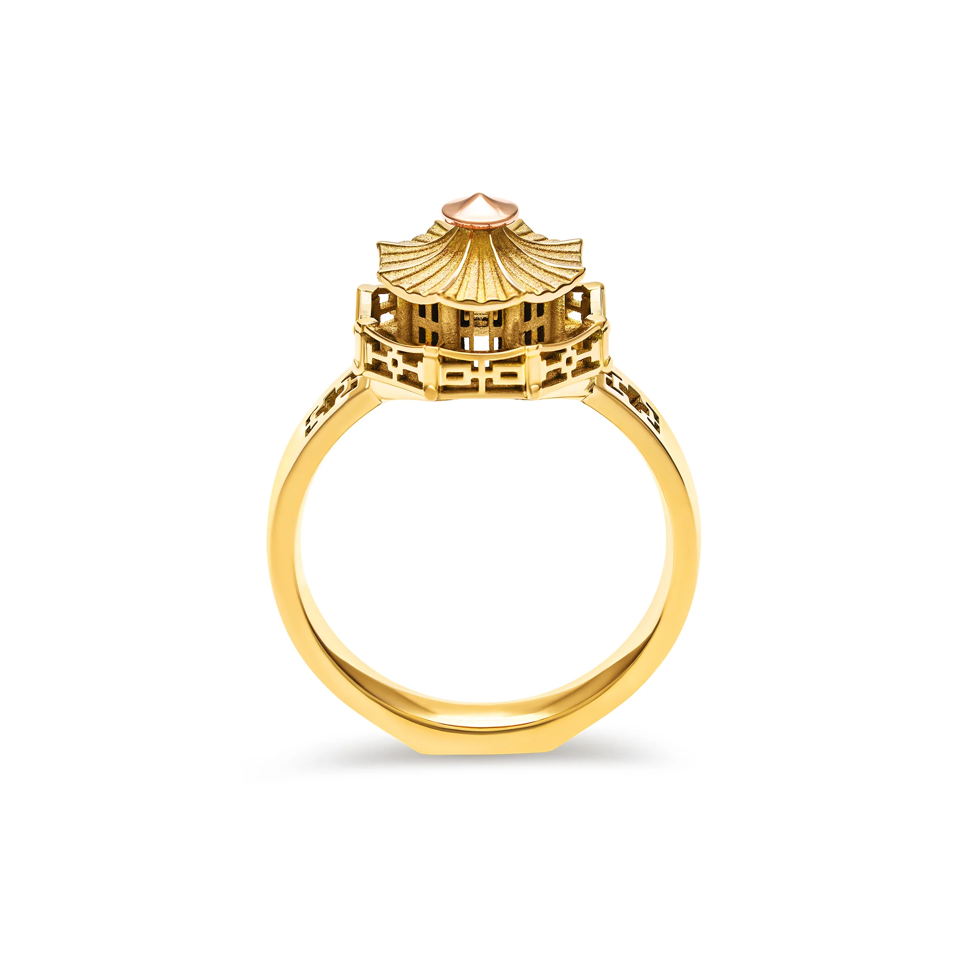 Bague architecture Pagode Chinoise Small en or – Image 3