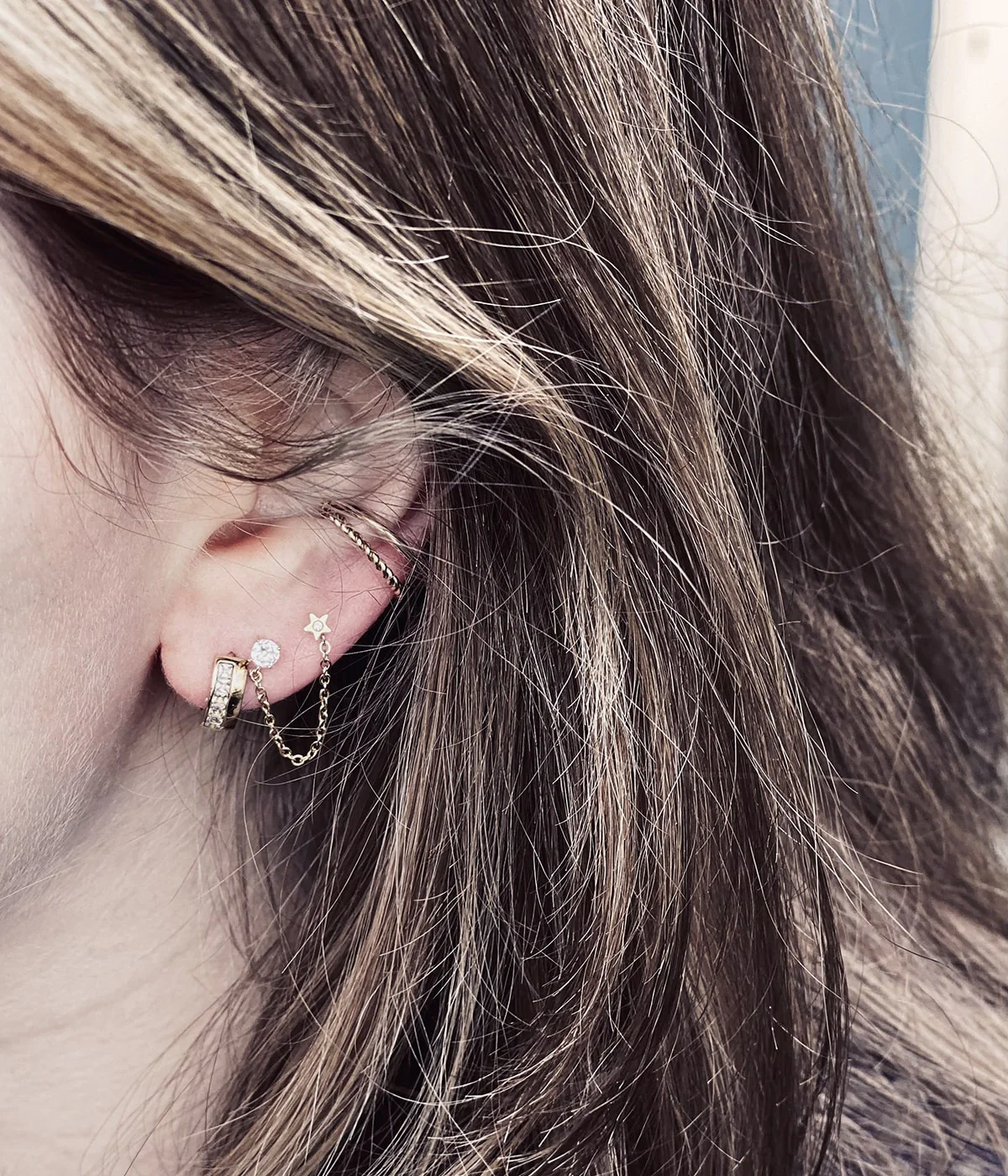 Boucles d'oreilles First (Acier doré) – Image 2