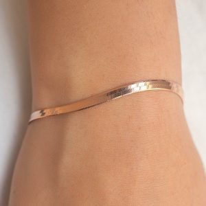 Bracelet maille serpentine plaqué or rose