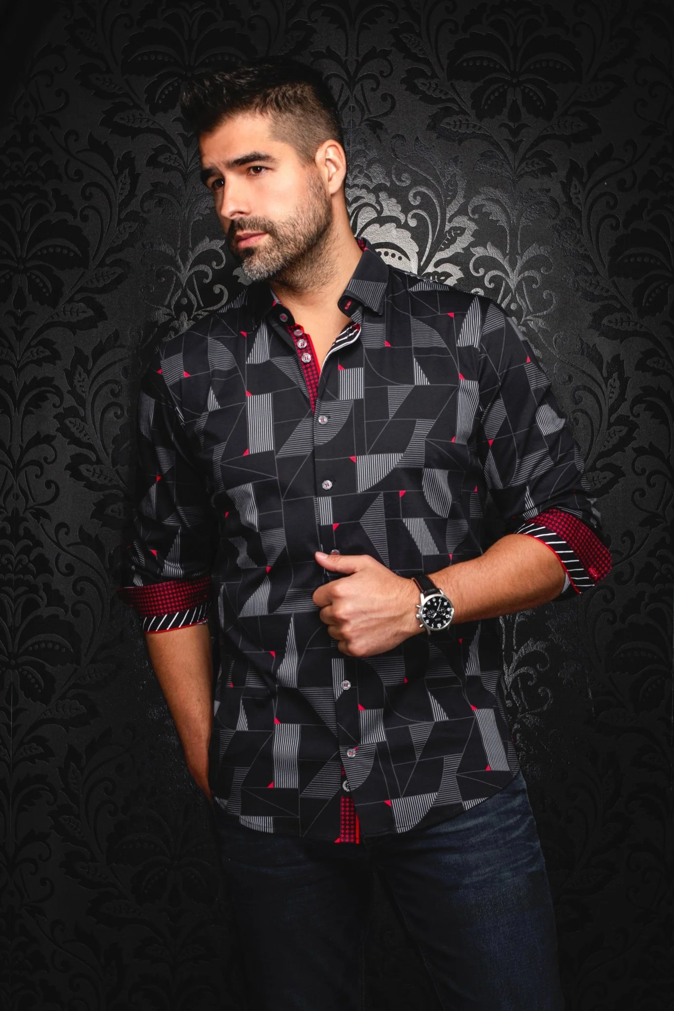 CHEMISE | FRANK, Black Red – Image 3