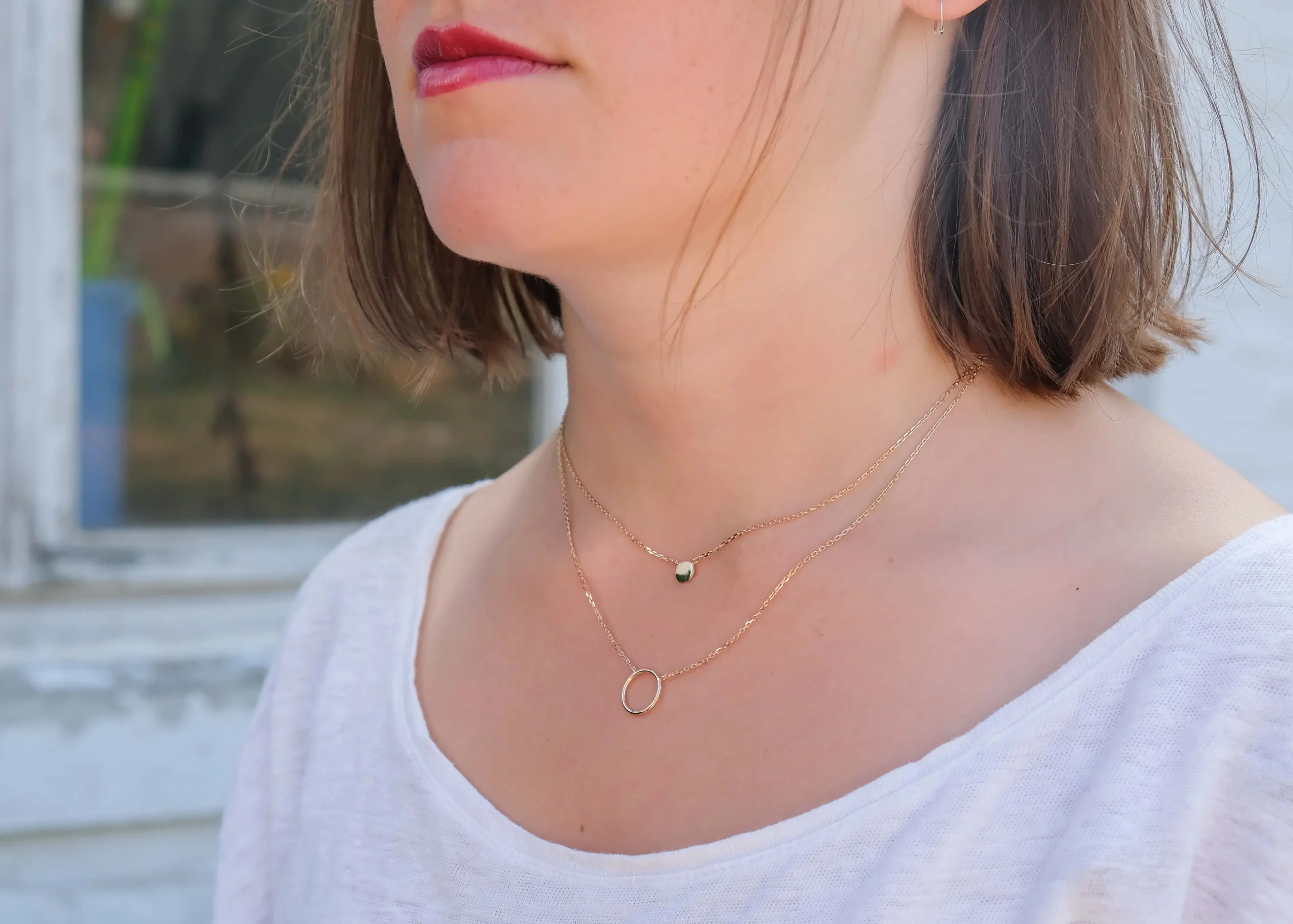 Collier double rangs plaqué or 16 carats – Image 4