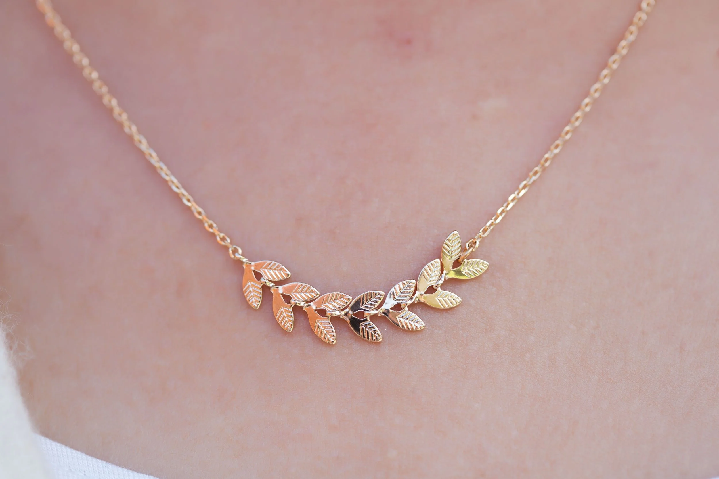 Collier épi de blé plaqué or – Image 2