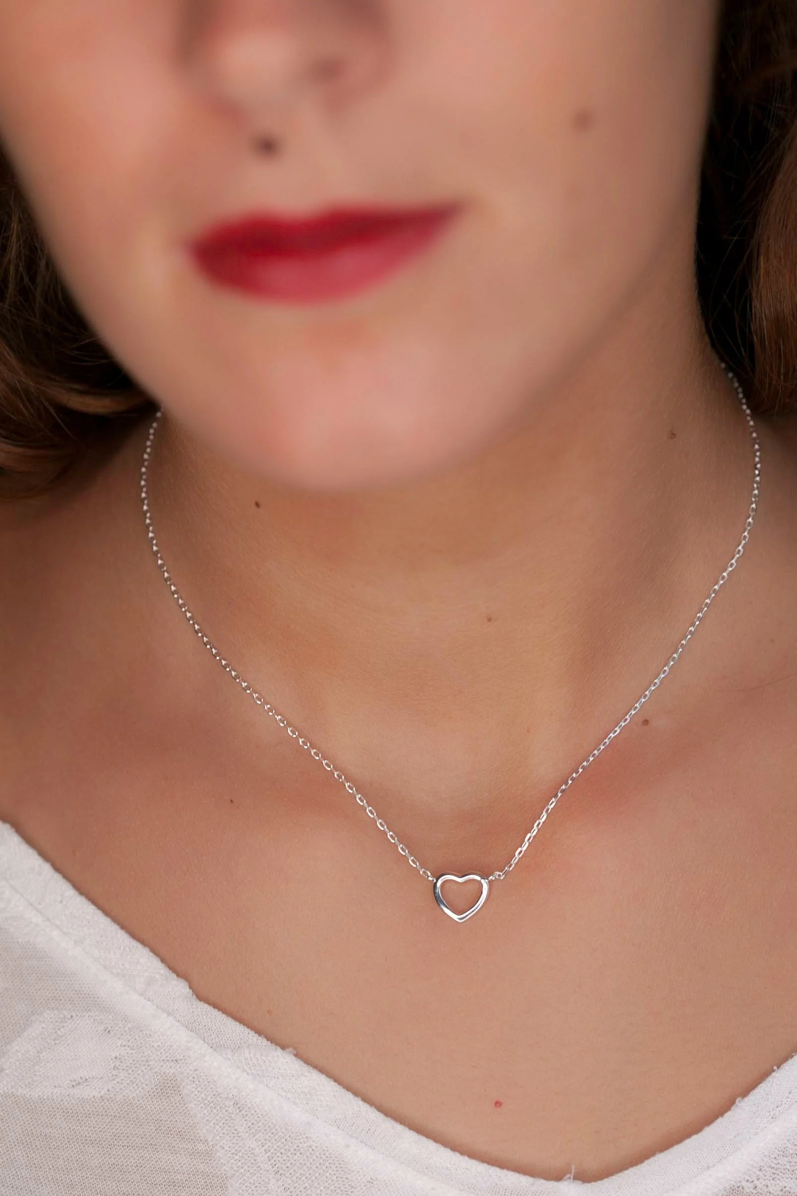 Collier coeur ajouré en argent véritable – Image 3