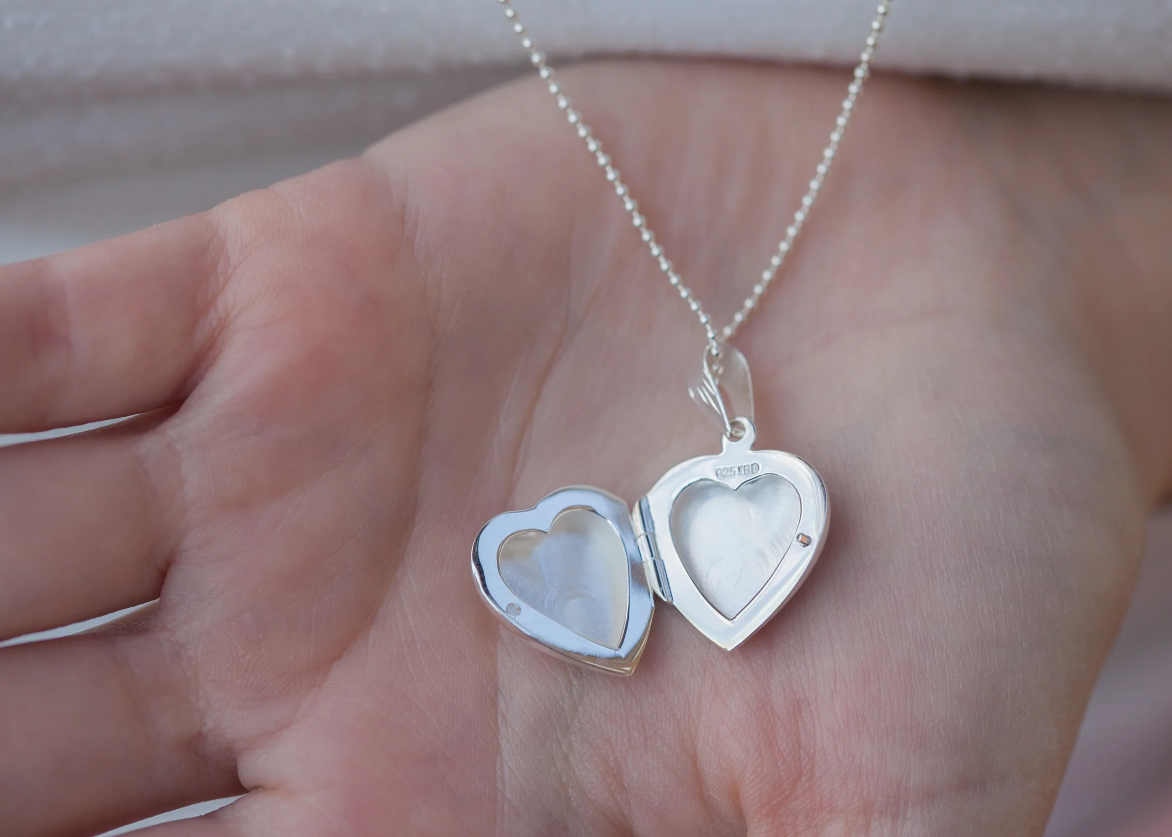 Sautoir pendentif porte-photo coeur en argent – Image 5