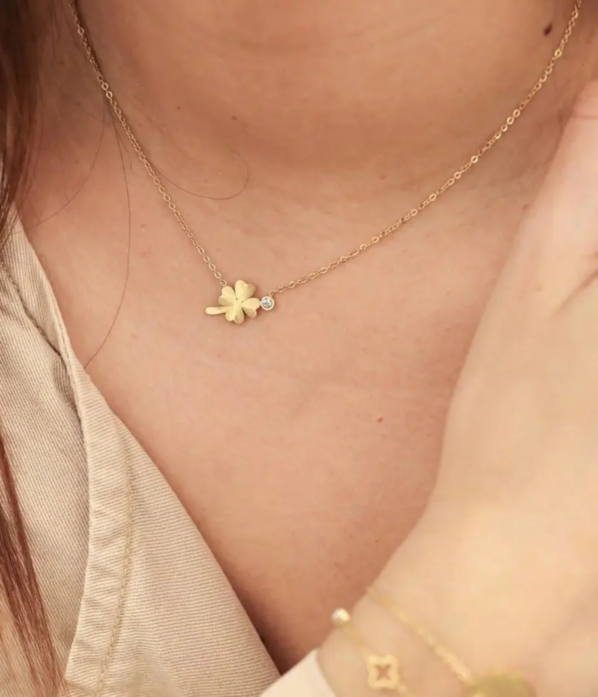 Collier Trébol (Acier doré) – Image 2