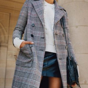 manteau carreaux femme