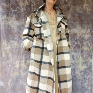 manteau carreaux femme