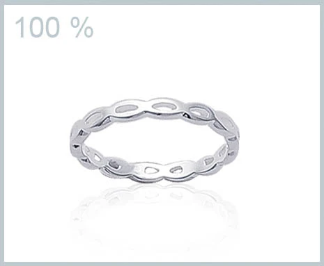 Bague ajourée argent véritable – Image 2